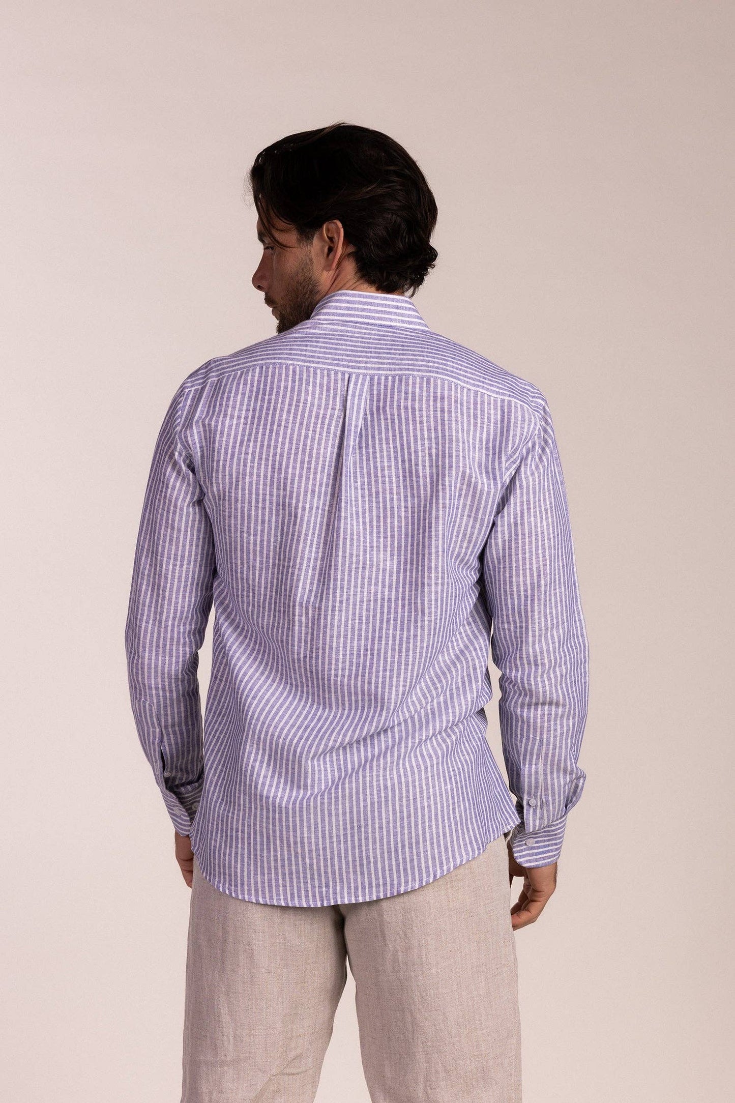 Navy-Striped Linen Shirt | Ubrique