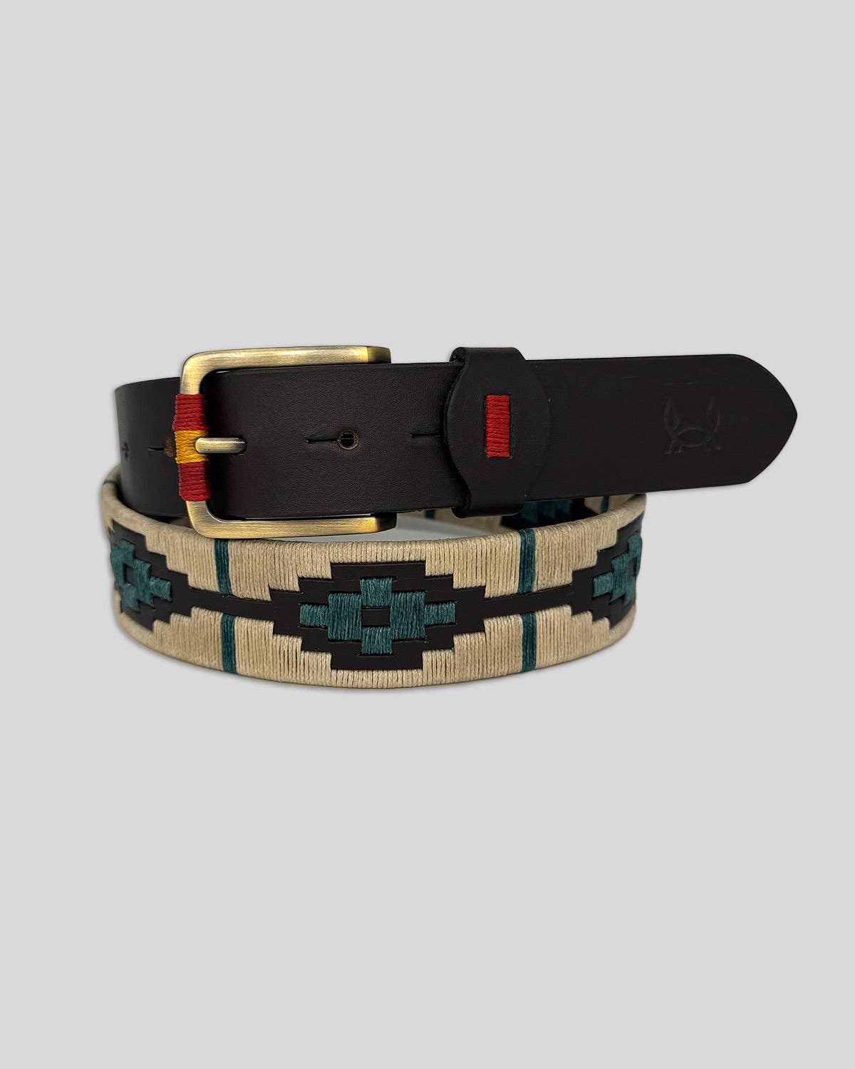 Argentinian Leather Belt - Beige Green
