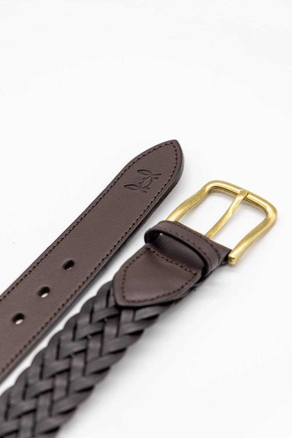 Dark Brown Braided Leather Belt