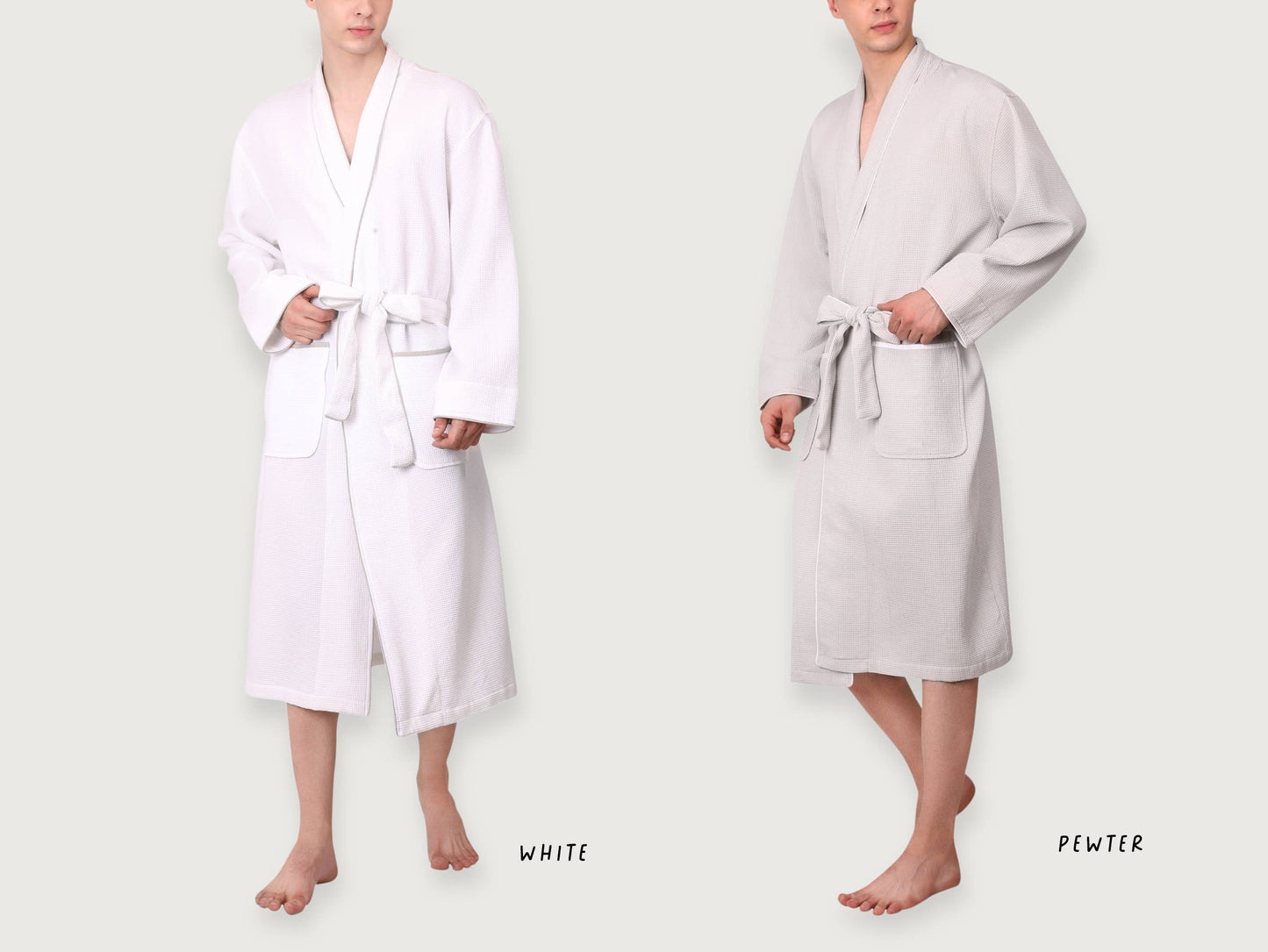 Men's Organic Waffle Weave Spa & Bath Robe (2 Colors)