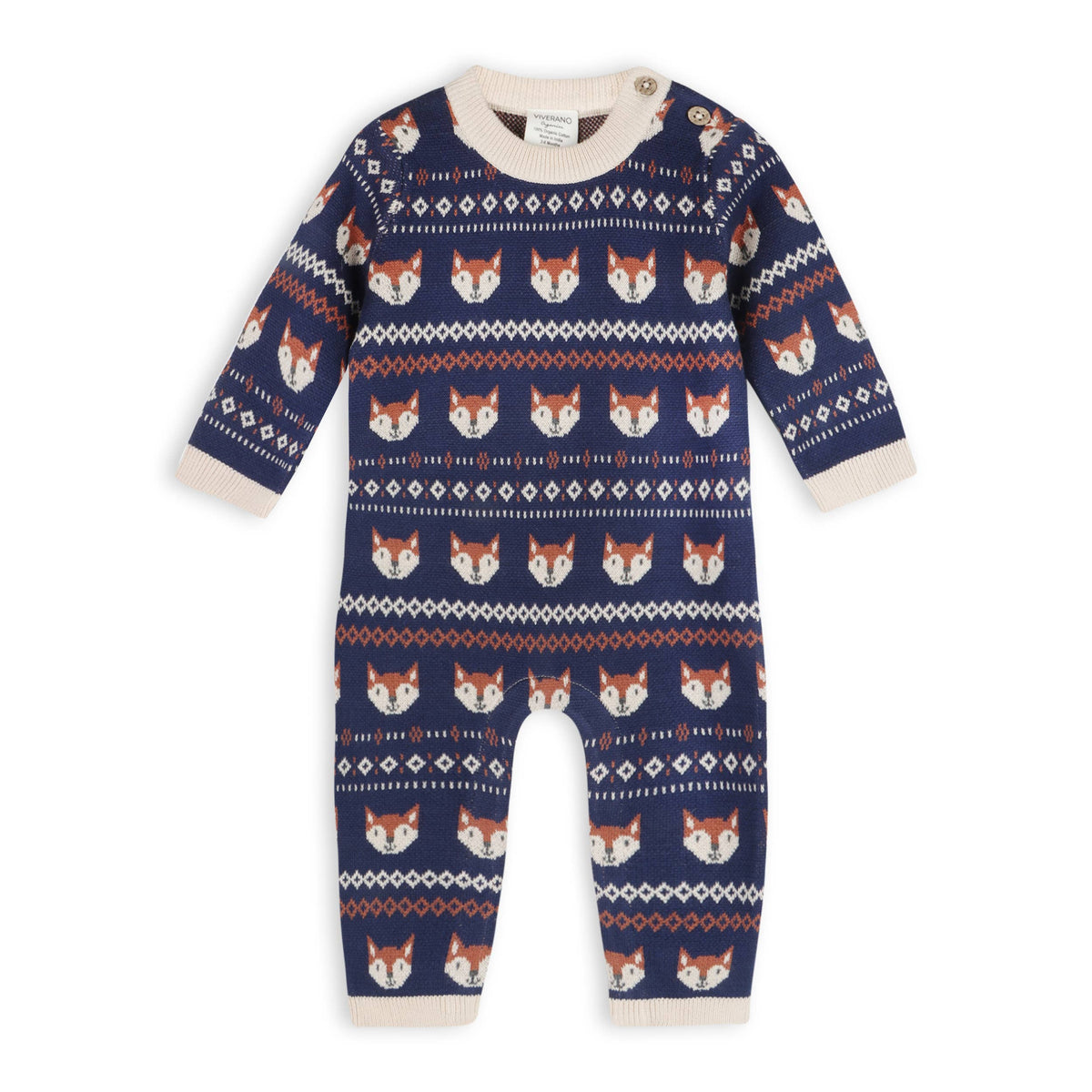 Fox Baby Knit Jumpsuit (Organic Cotton)