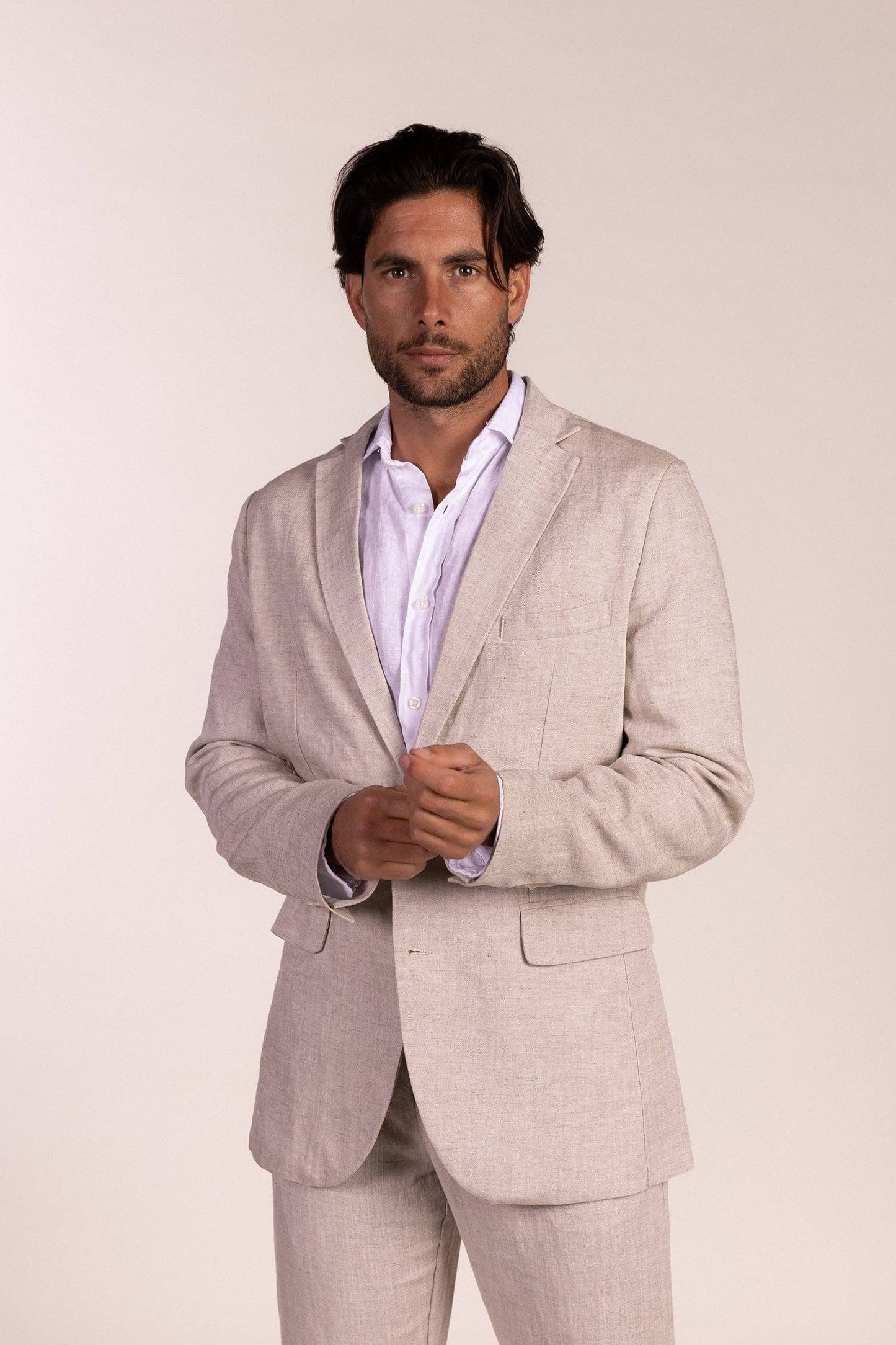 Beige Linen Blazer