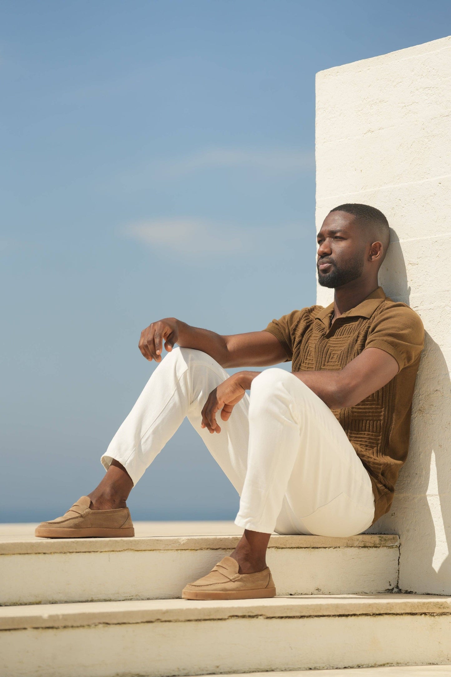 BROWN MOSAIC POLO