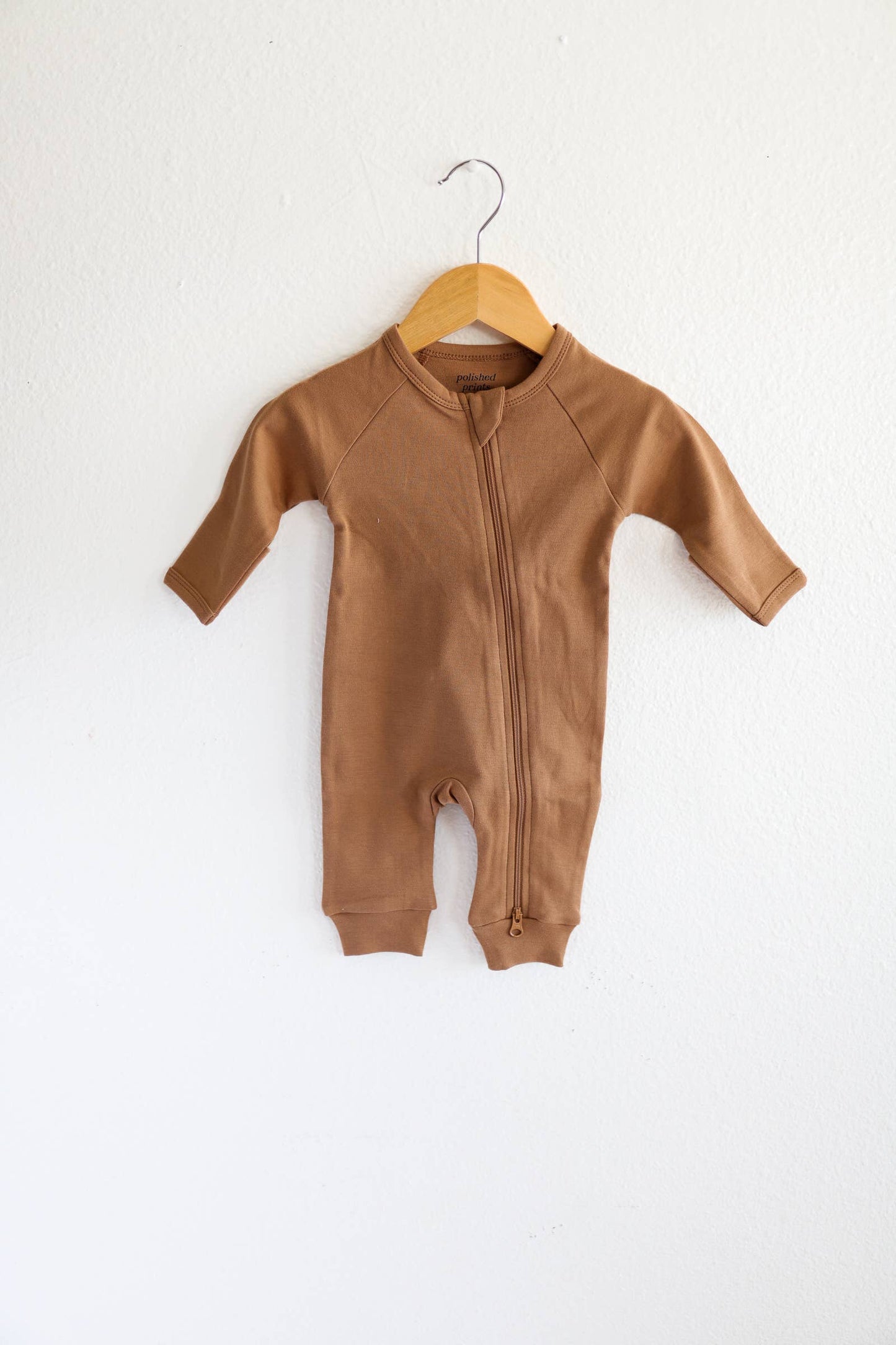 Organic Baby Zipper Sleeper in Almond | Baby Boy, Baby Girl