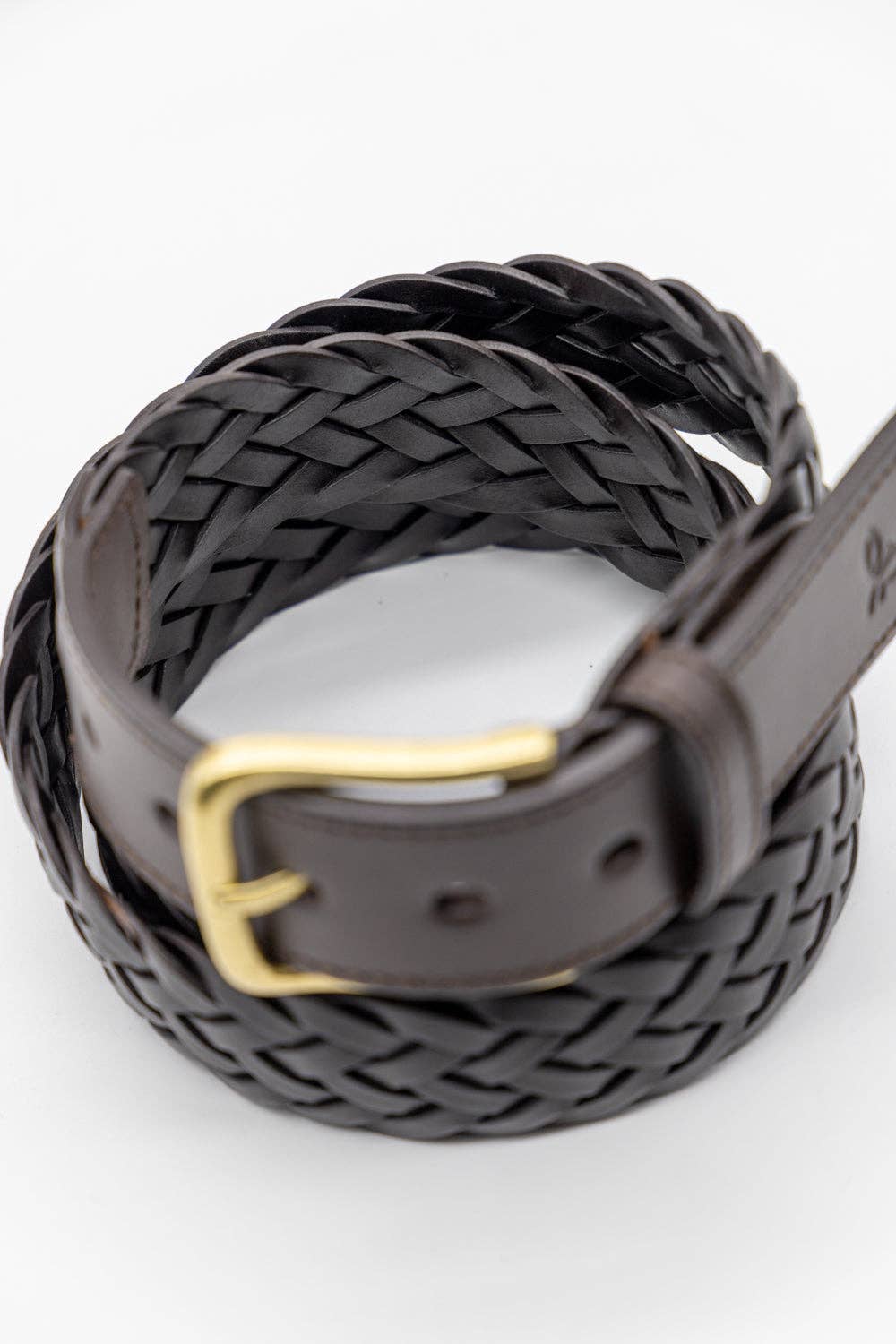 Dark Brown Braided Leather Belt