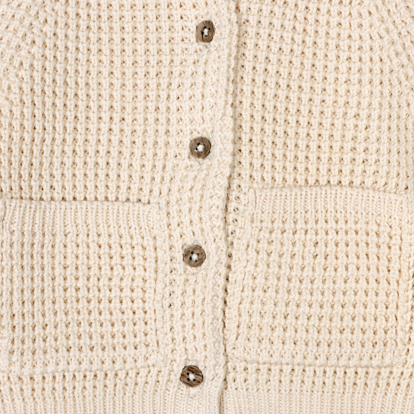 Avery Button & Pocket Chunky Sweater Knit Baby Cardigan