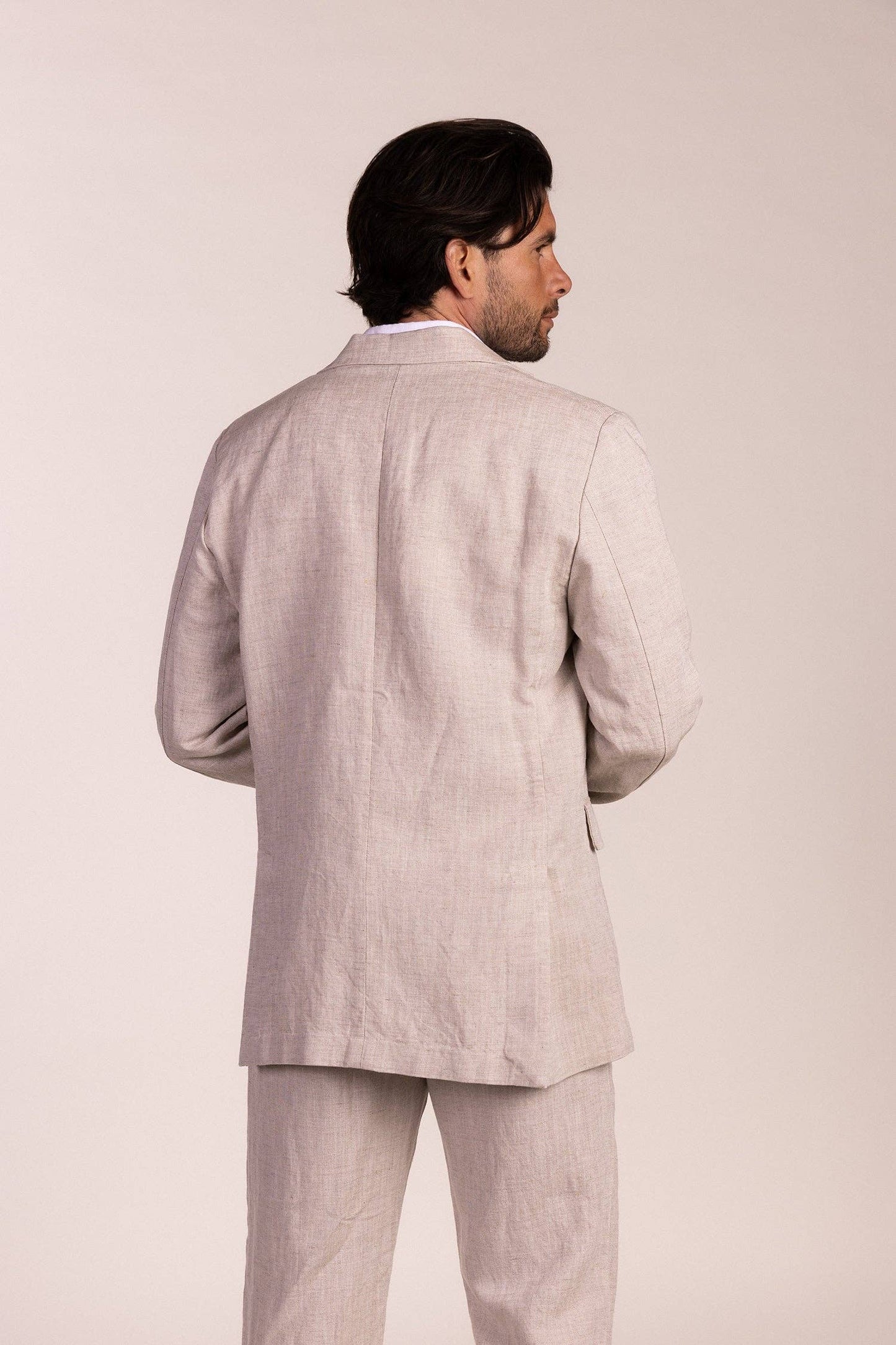 Beige Linen Blazer