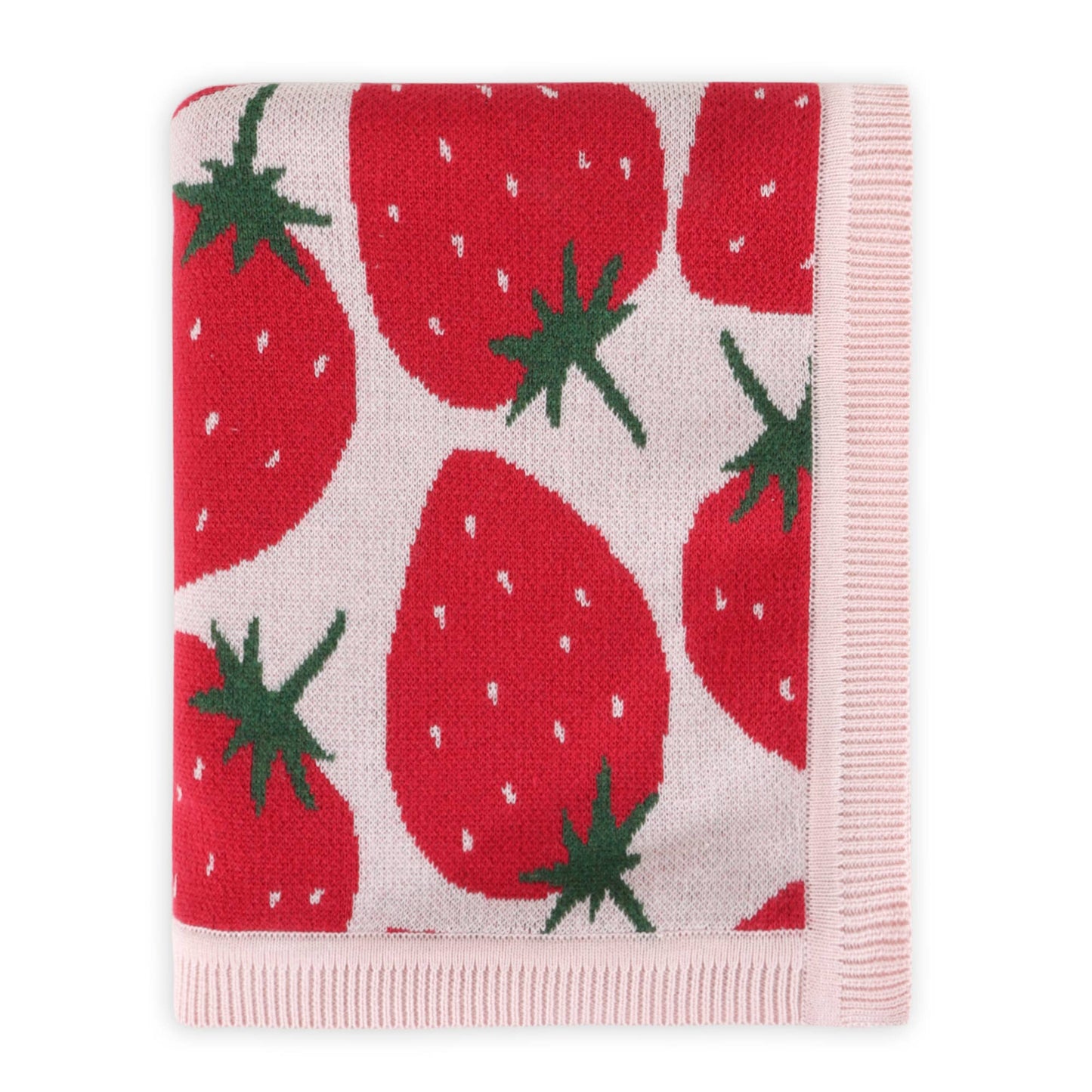 Strawberry Fields -Organic Cotton Jacquard Knit Baby Blanket