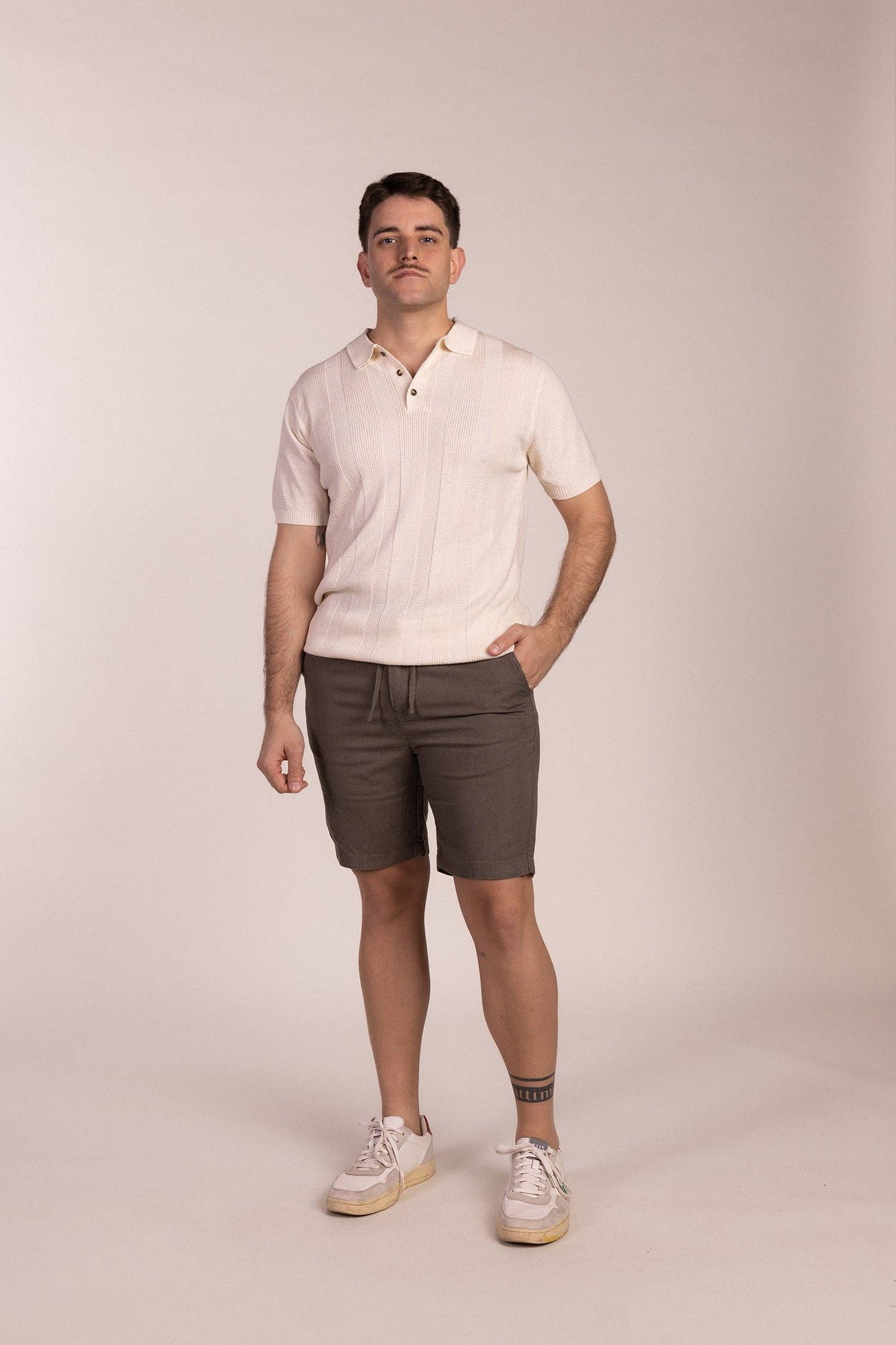 Beige Knit Polo | Montelo