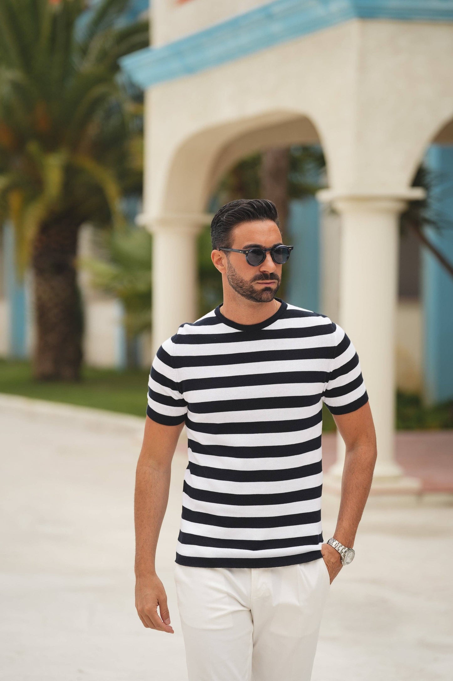 WHITE&BLUE RAYAS DONATO T-SHIRT