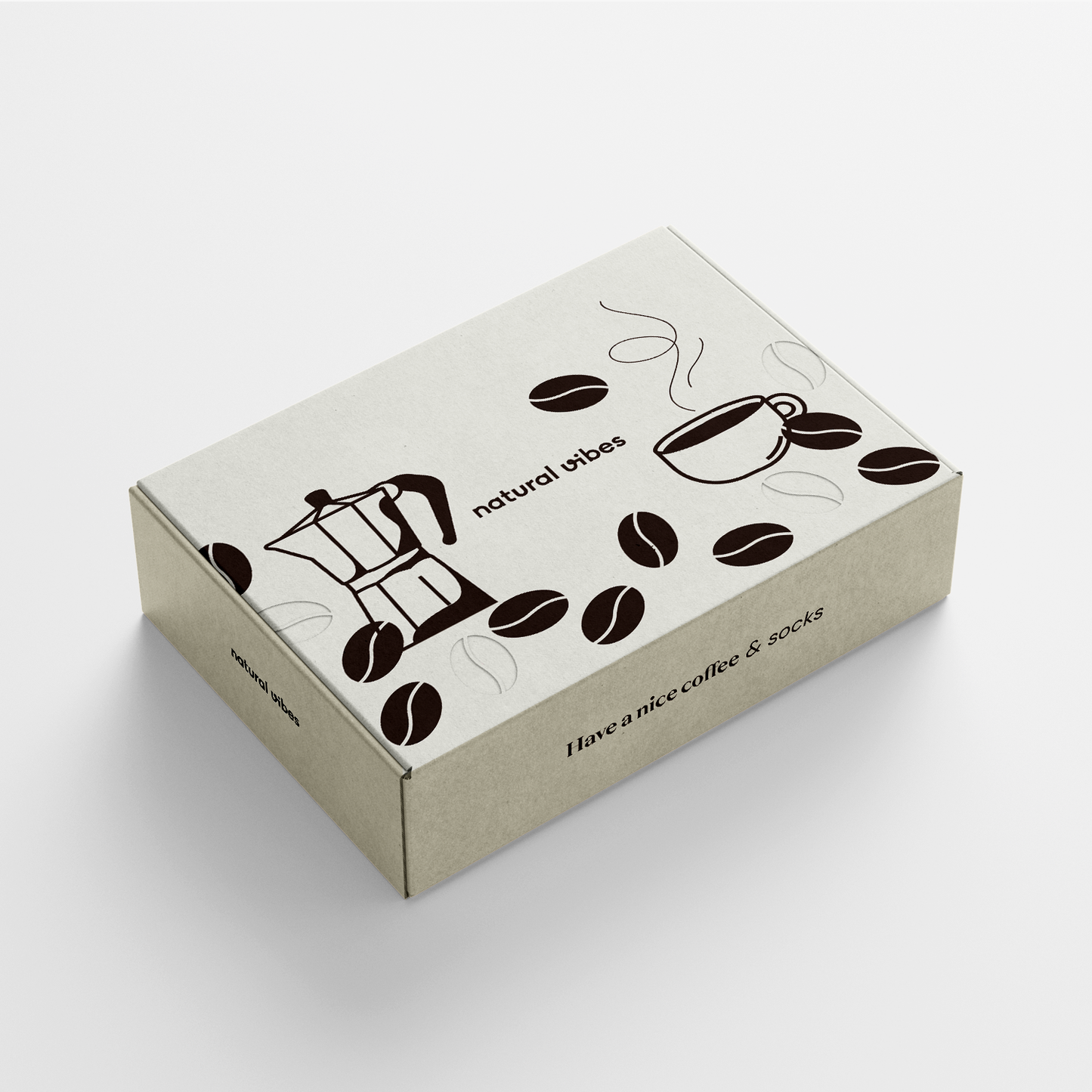 2-Pack Coffee - Organic crew socks with embroidery