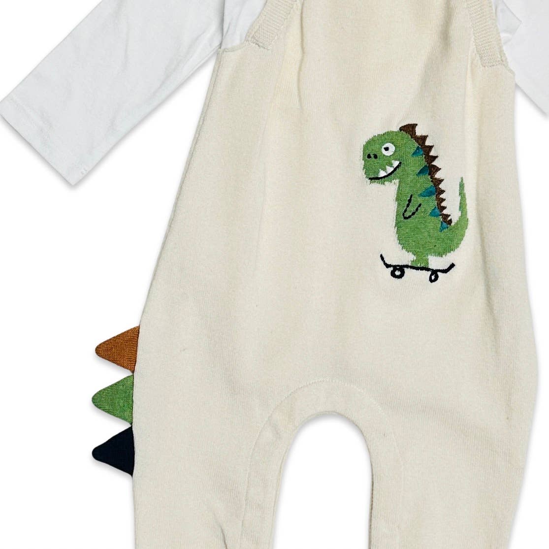 Dino Jacquard Knit Baby Overall Set (Organic Cotton)