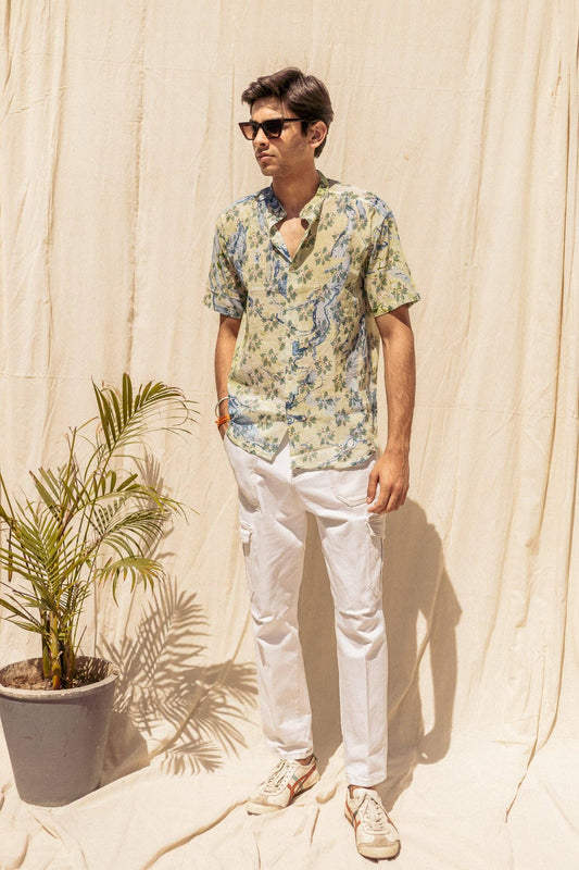 Joshua Handblock Printed Cotton Shirt