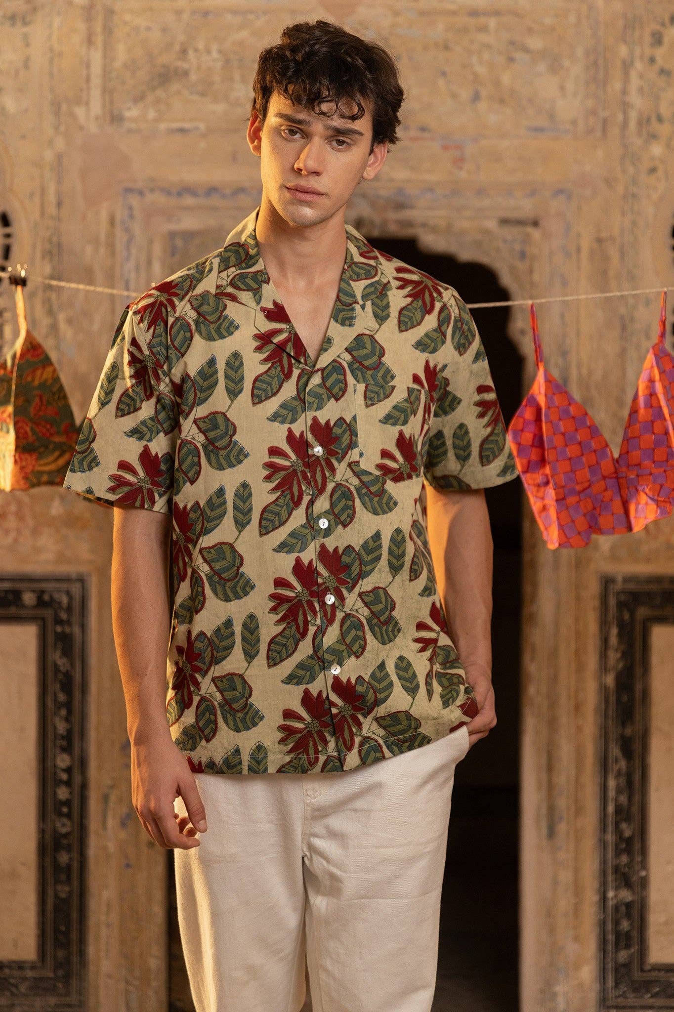 Sage Handblock Printed Cotton Shirt