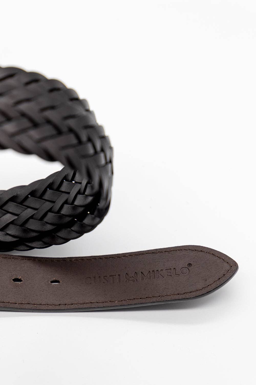 Dark Brown Braided Leather Belt