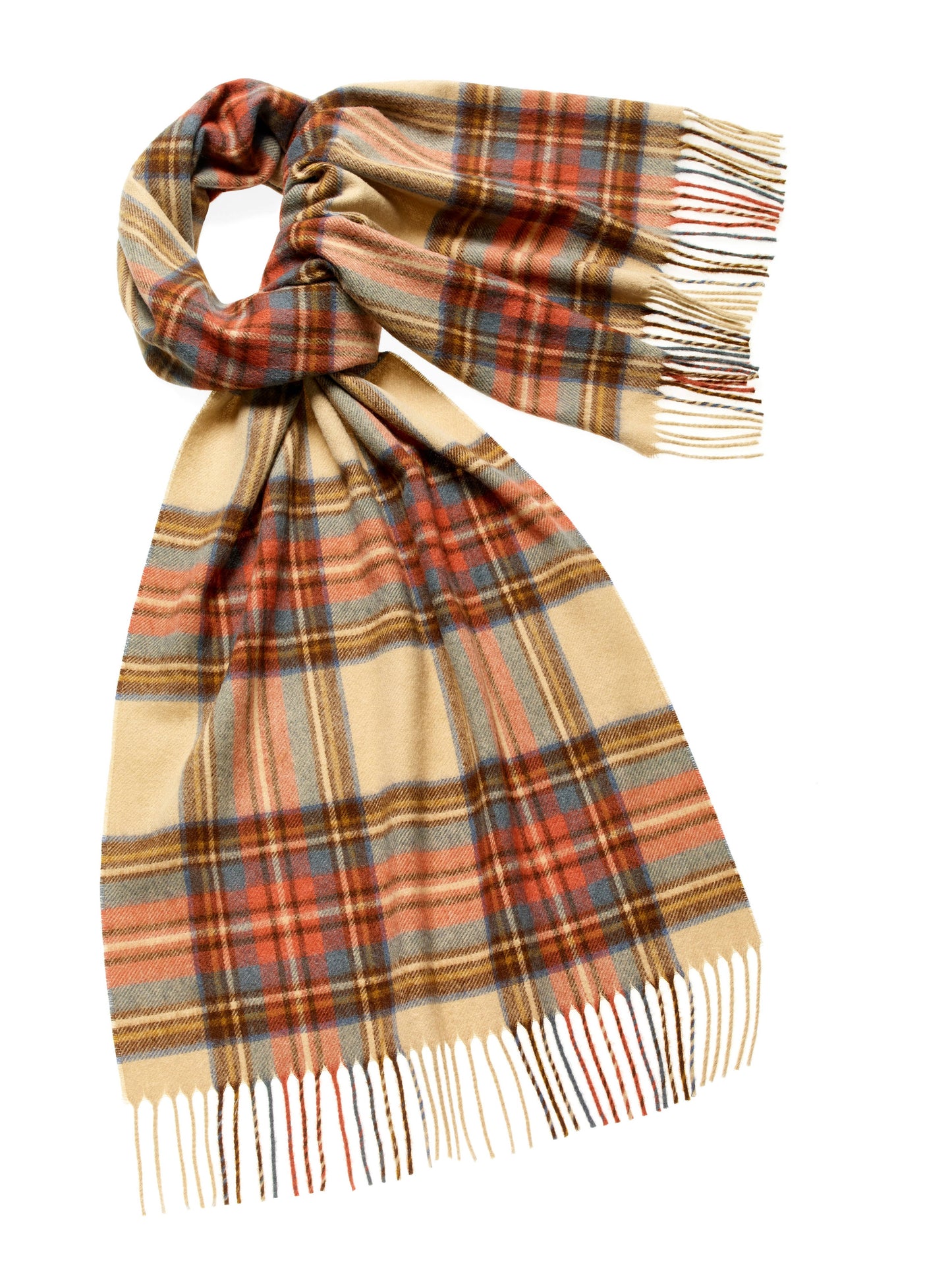 Antique Dress Stewart Tartan Shawl - 100% Merino Lambswool