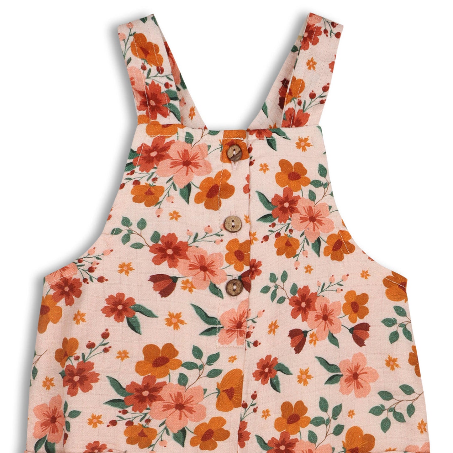 Summer Floral Baby Dungaree + Bodysuit (Organic Muslin)