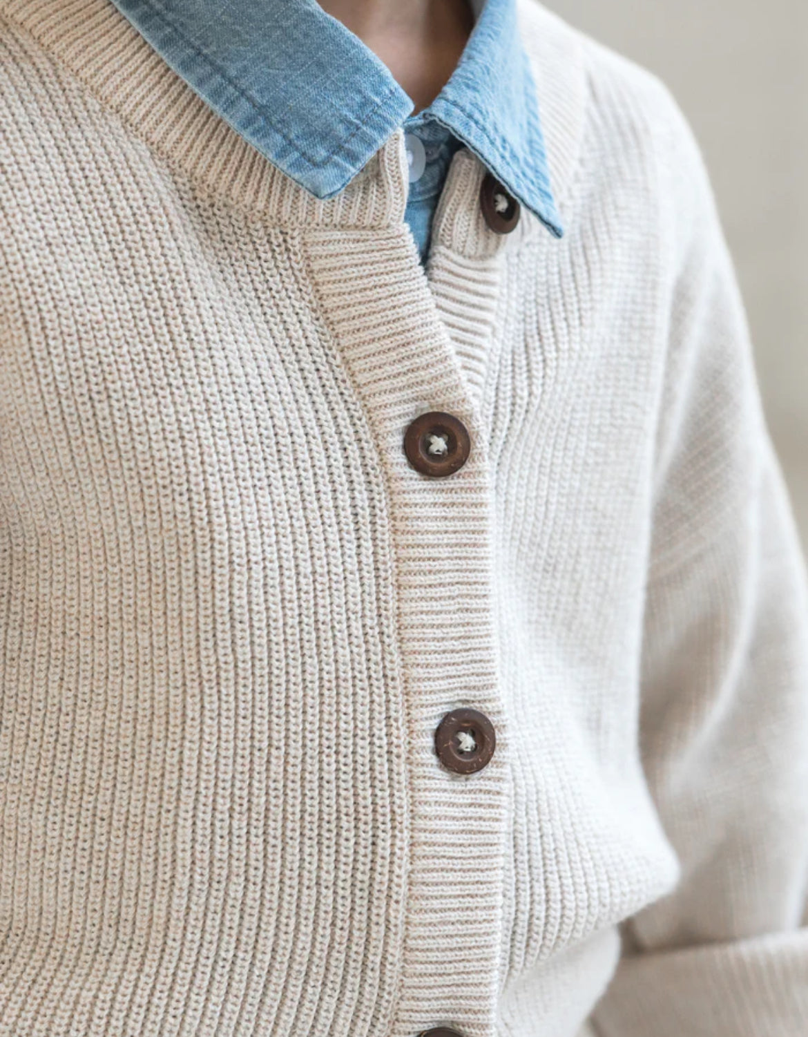 Ellis Sweater Knit Cardigan - Heather Oat