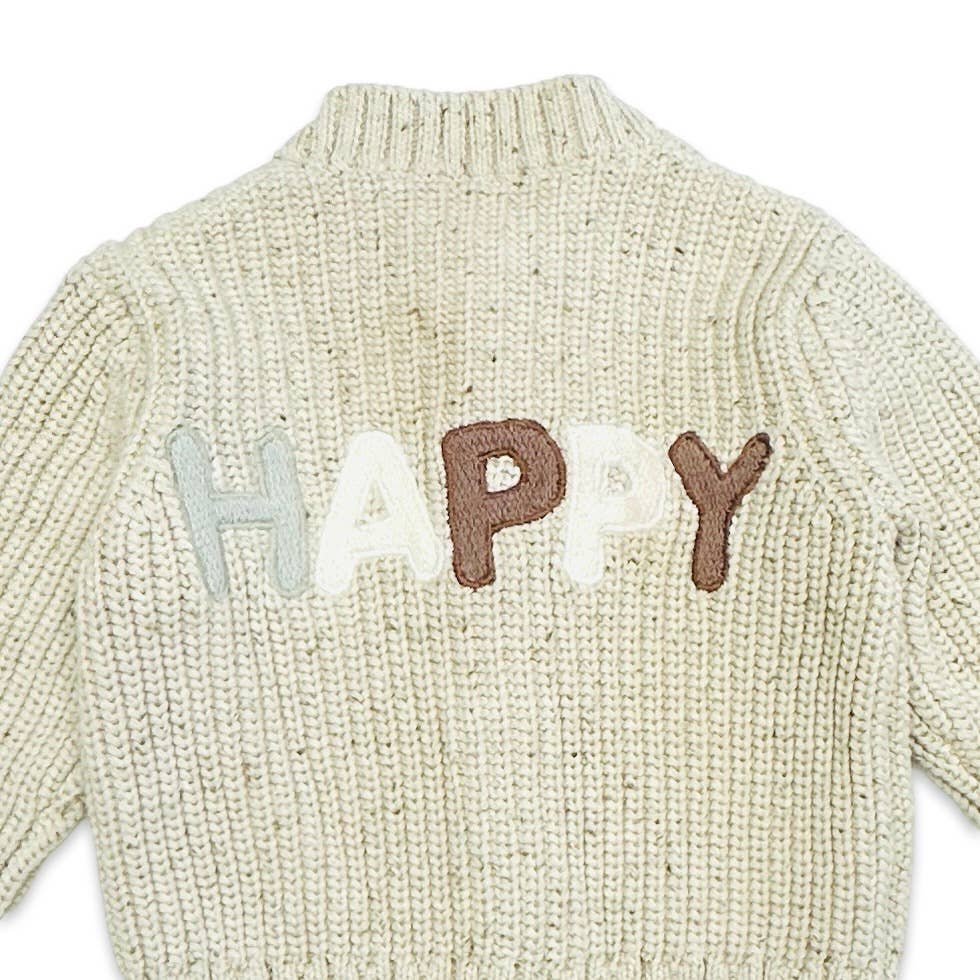 HAPPY Chunky Knit Slouchy Baby Pullover Sweater Organic