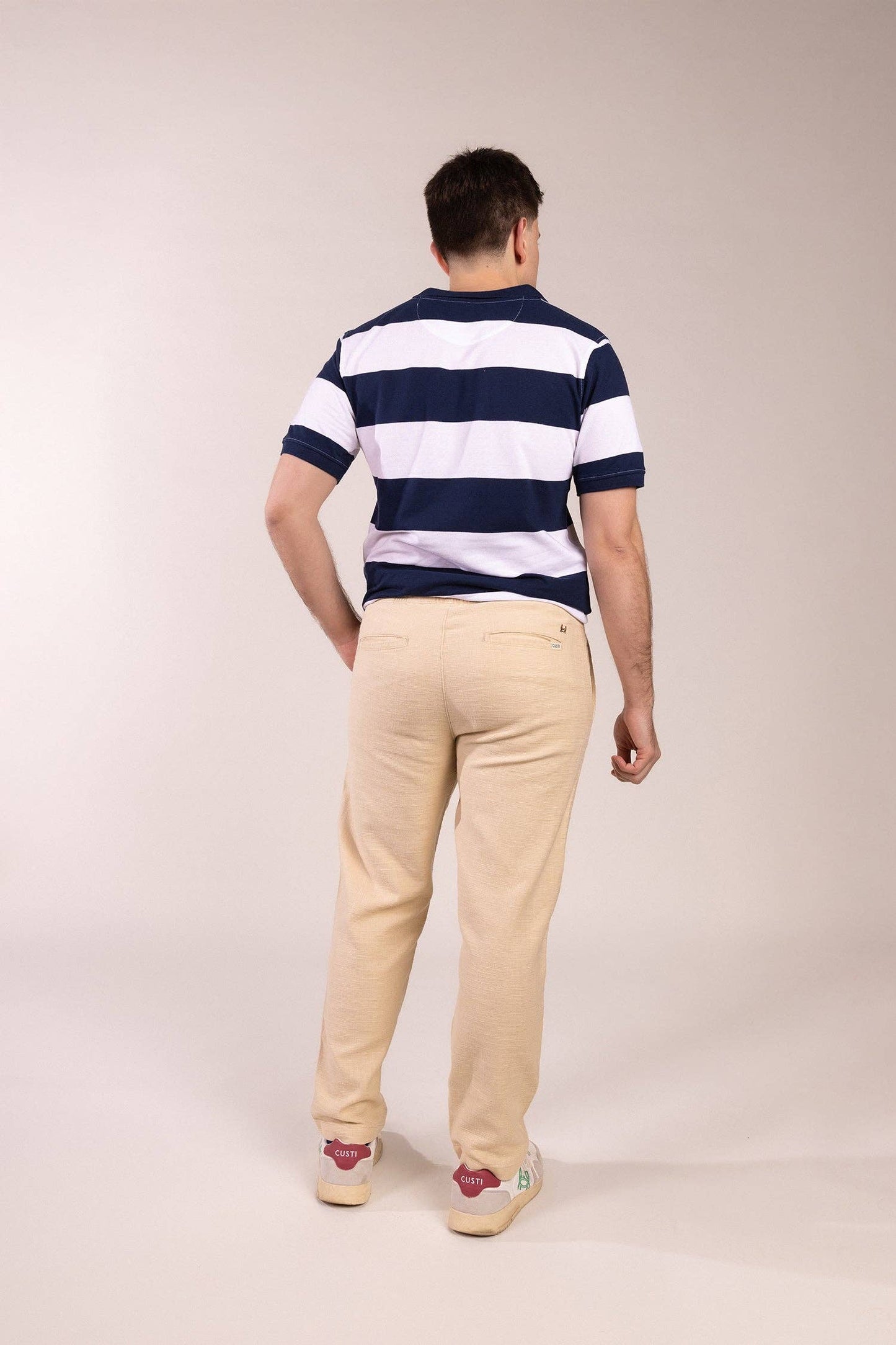 Beige Dobby Pants