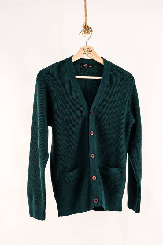 Lambswool Vintage Cardigan - Green