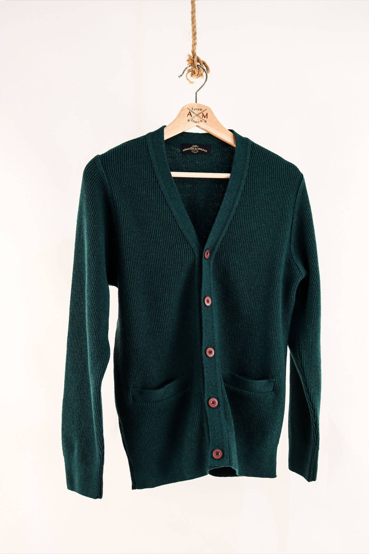 Lambswool Vintage Cardigan - Green