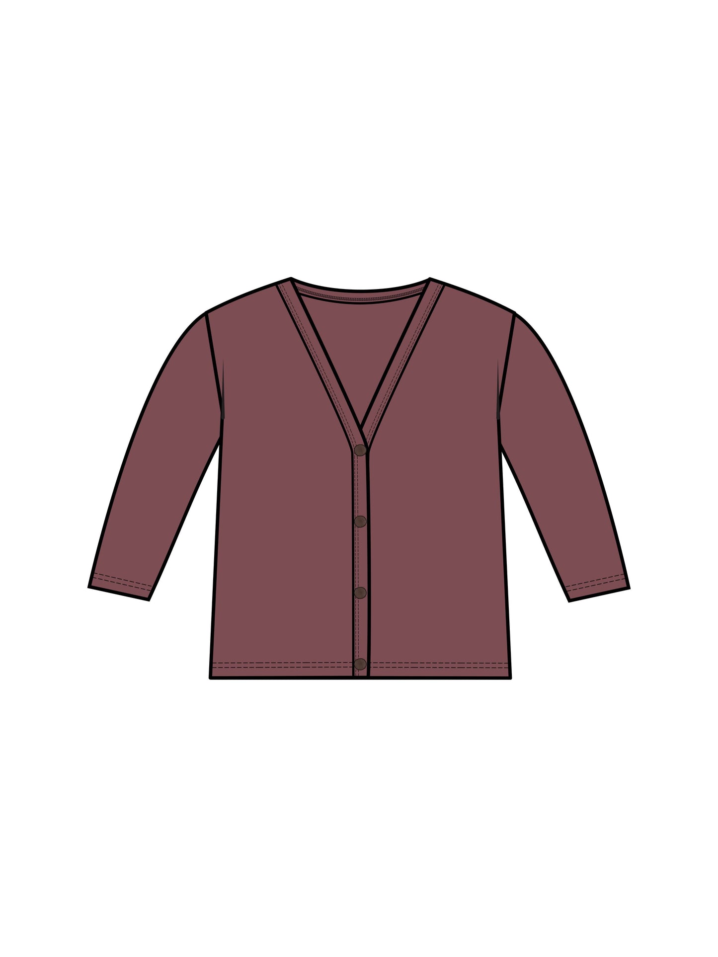 Wells Waffle Knit Button Cardigan - Mulberry