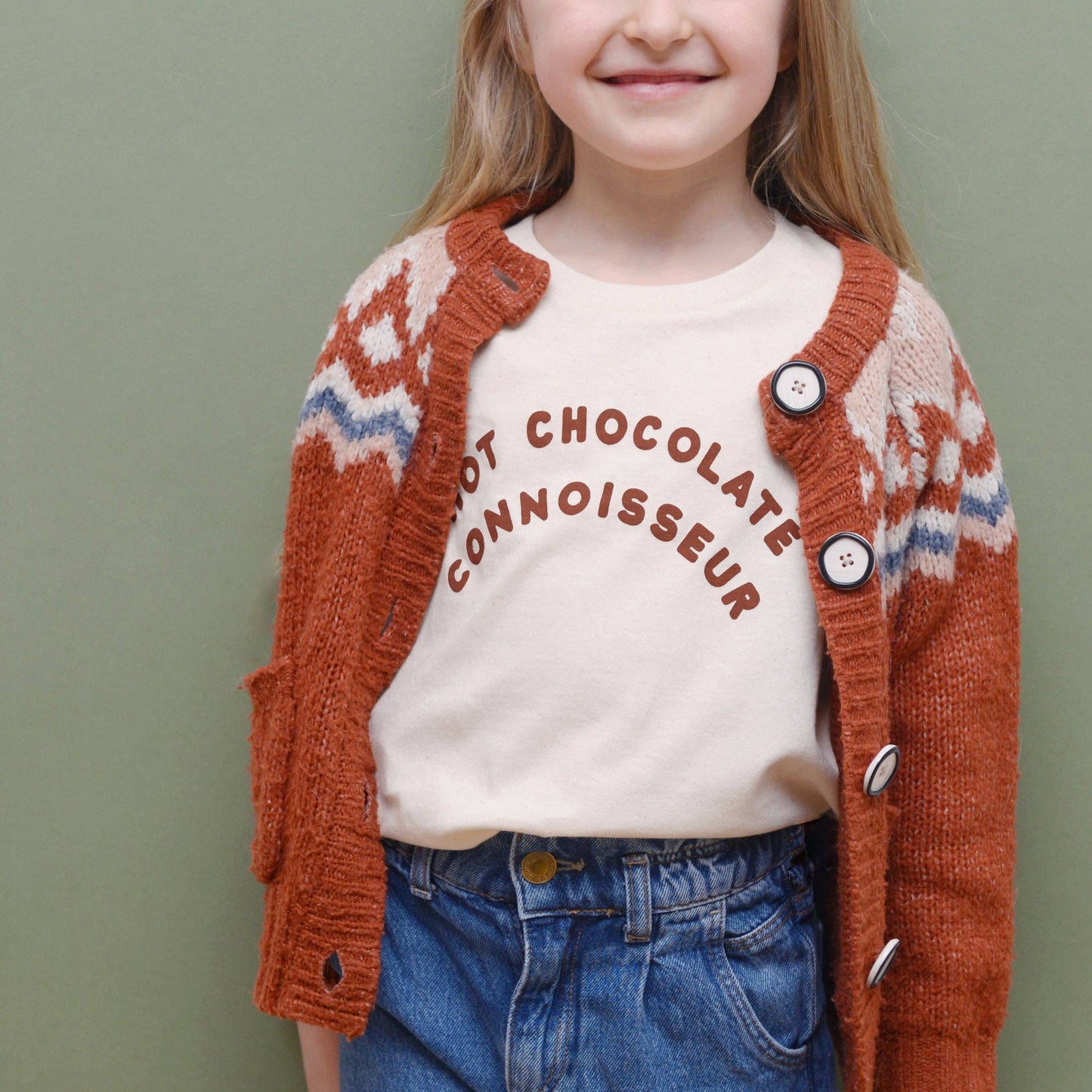 Hot Chocolate Connoisseur - Kid's Tee - Natural Fleck