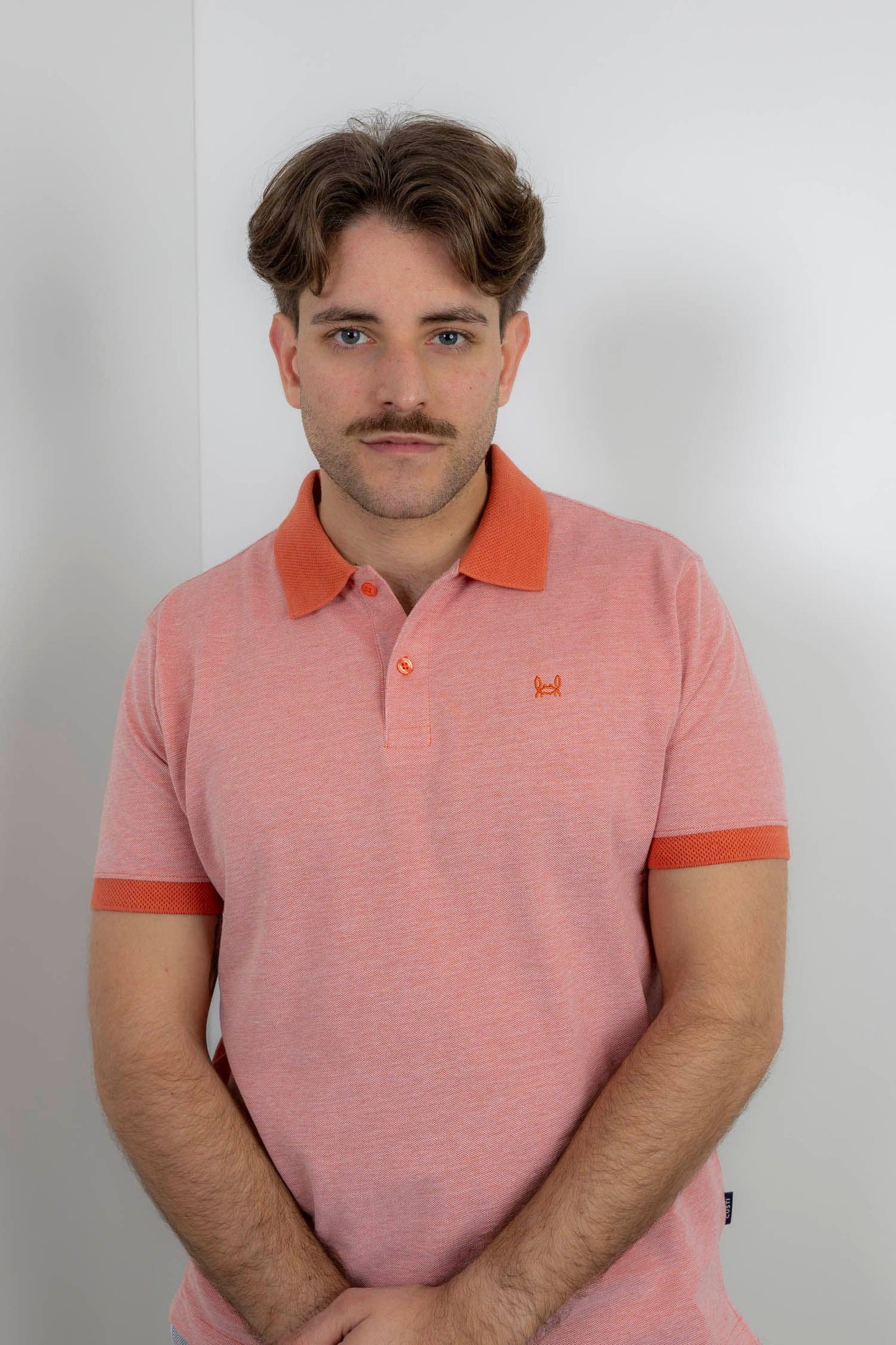 Orange Jacquard Structure Polo | Denis