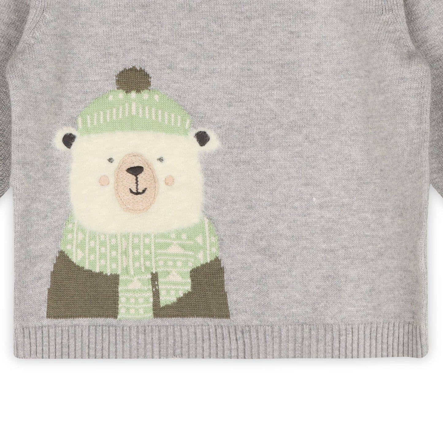 Polar Bear Jacquard Knit Baby Sweater Pullover (Organic)