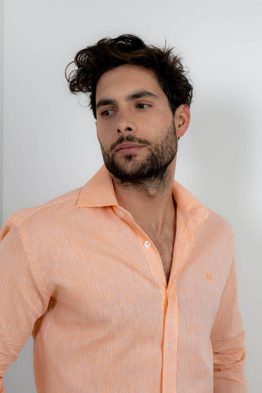 Orange Linen Shirt | Ibiza