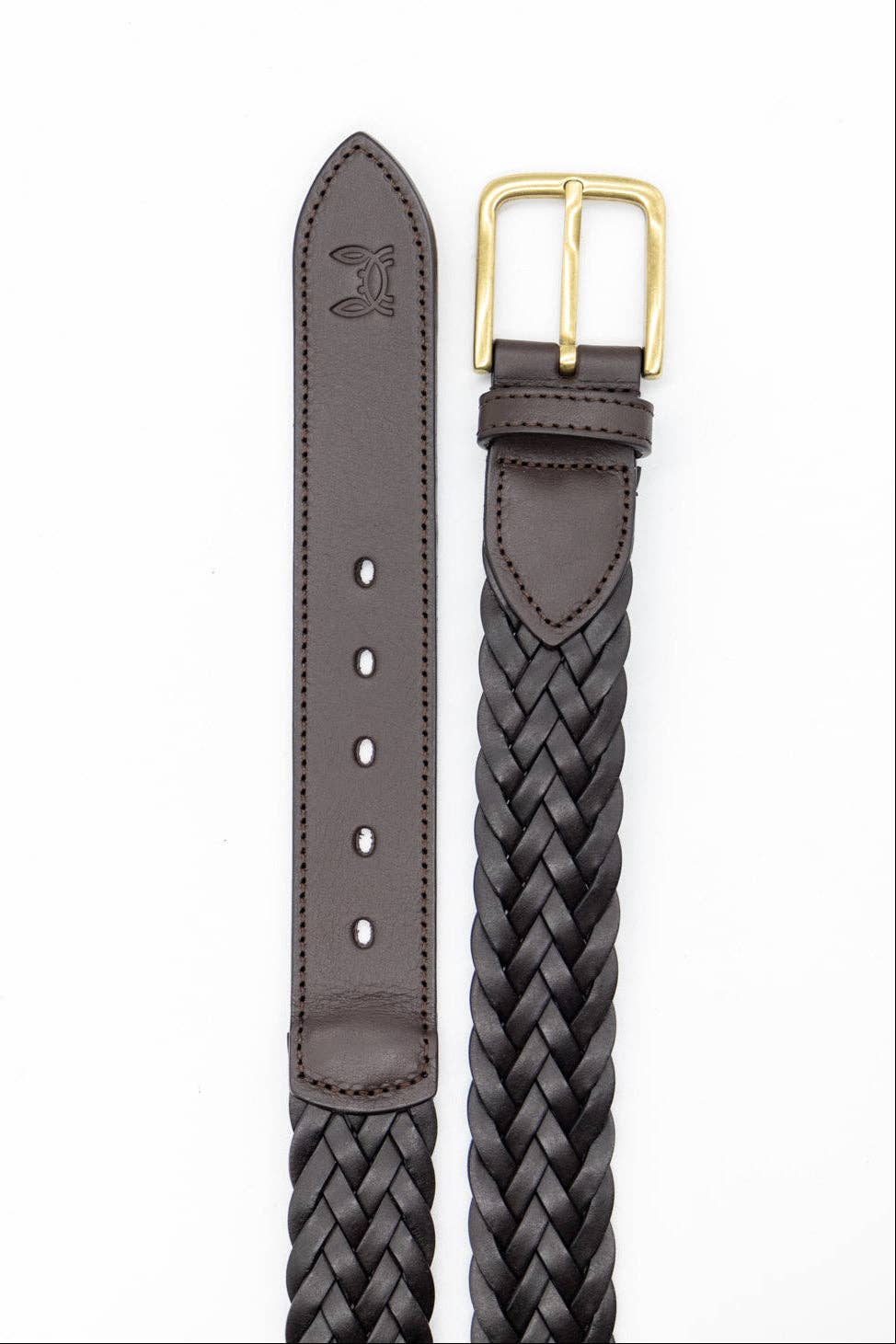 Dark Brown Braided Leather Belt