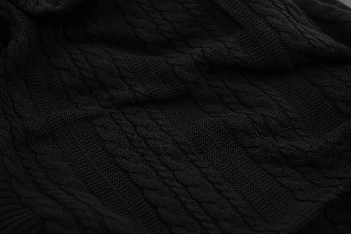 Cable Knit Home Throw Adult Blanket (100% Organic Cotton)