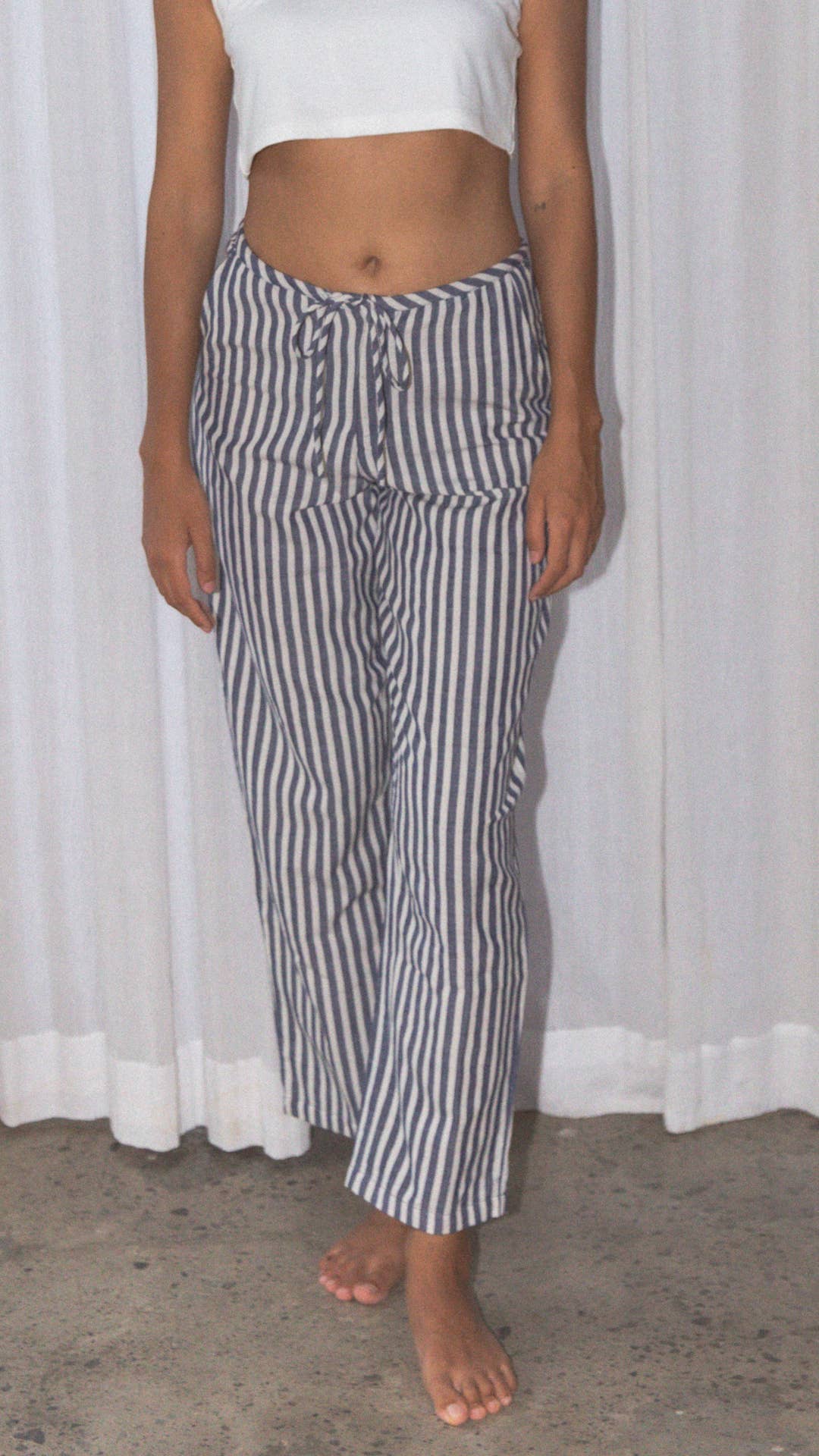* Limited Edition Fabric * Cotton Striped Pants