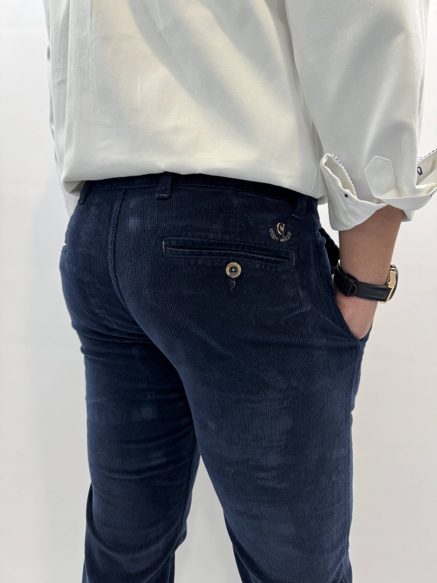 Navy Corduroy Trousers