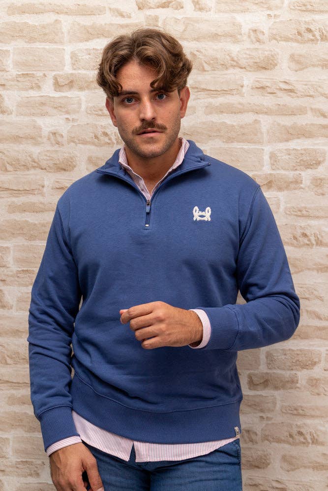 Blue Half Zip Sweatshirt