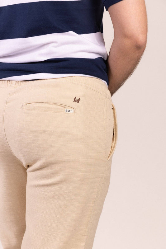Beige Dobby Pants