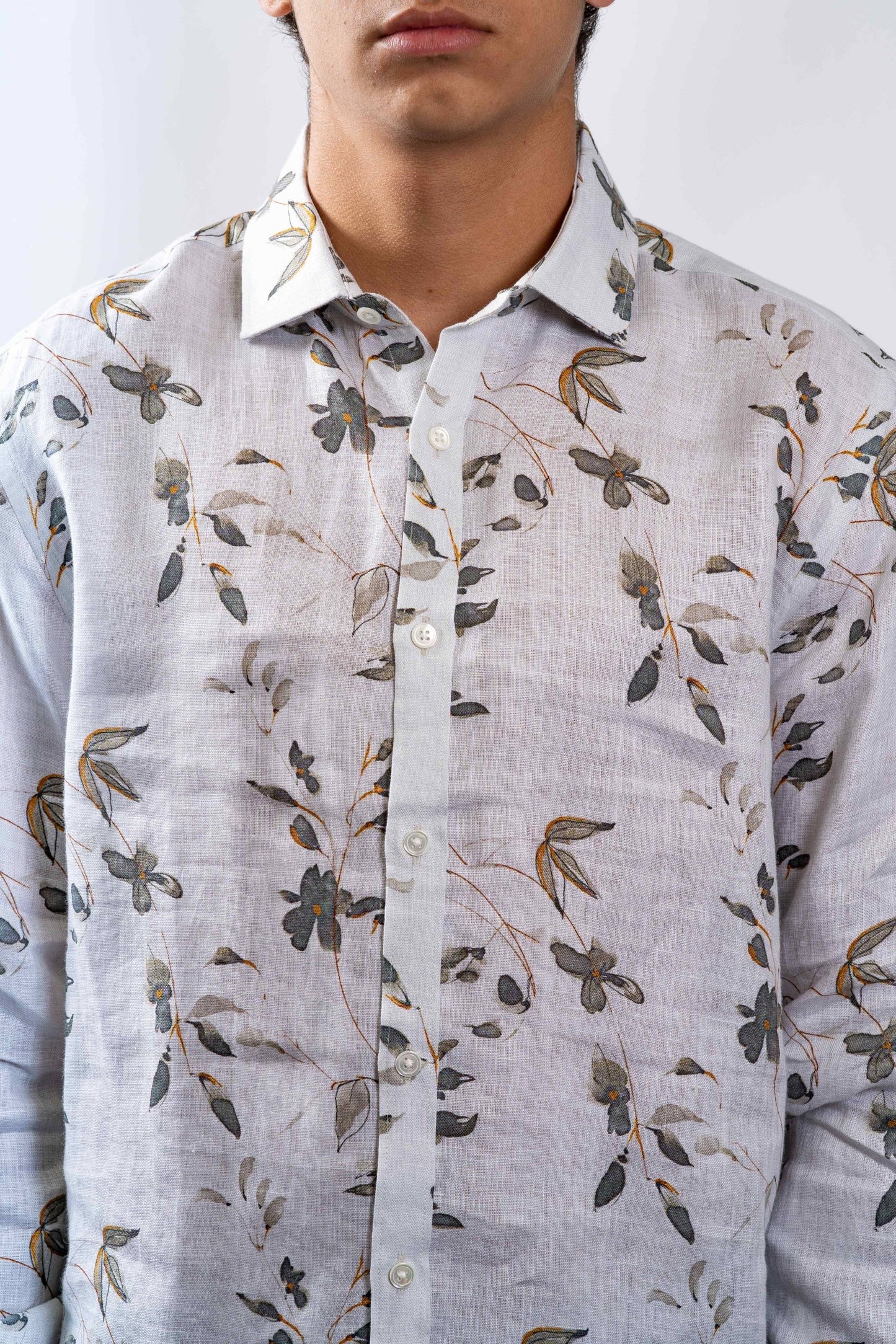 Black Vine Leaf Long Sleeve Shirt