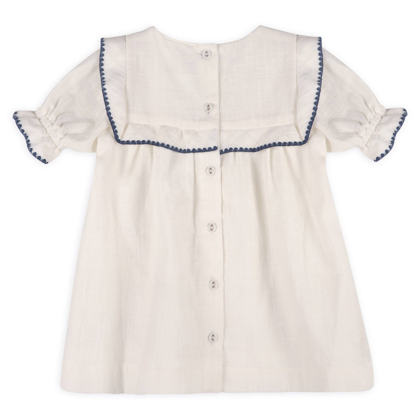 Cadence Floral Embroidered Baby Dress + Bloomer (Organic)