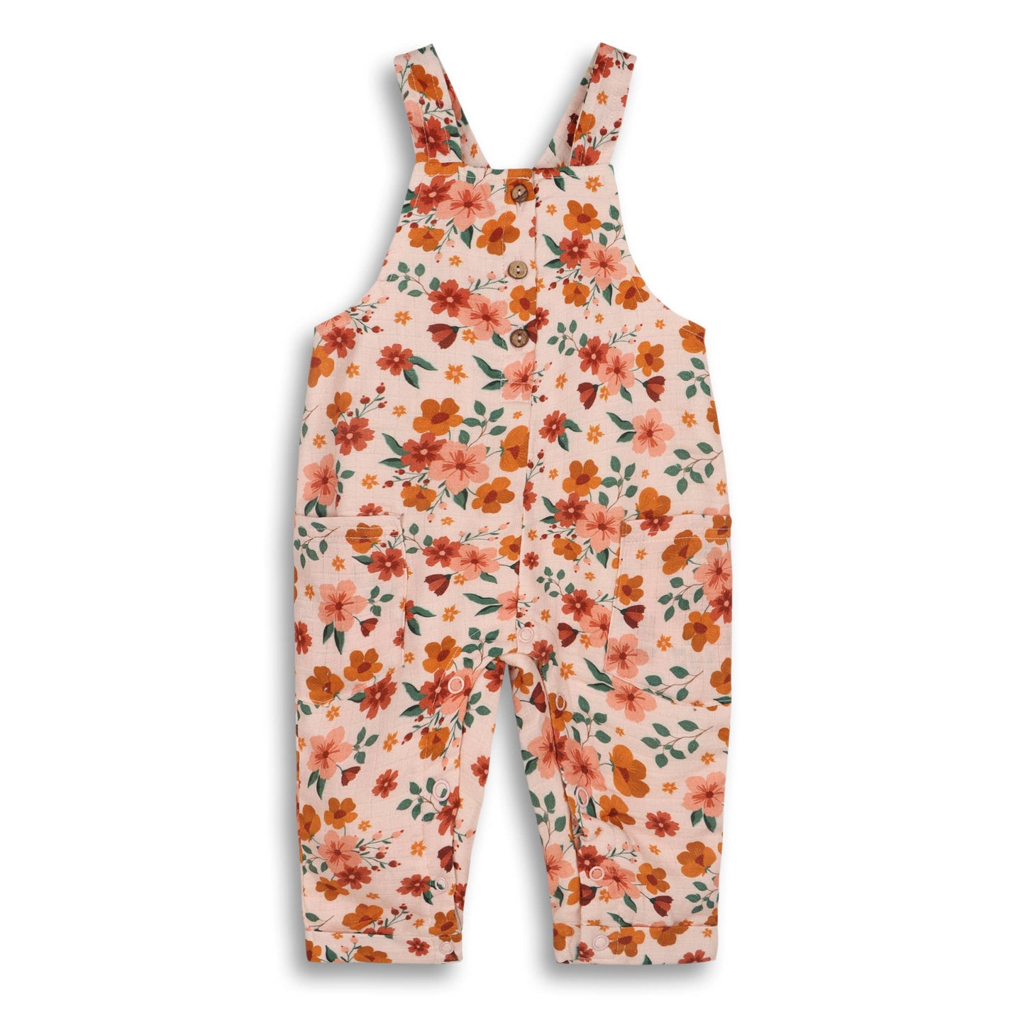 Summer Floral Baby Dungaree + Bodysuit (Organic Muslin)