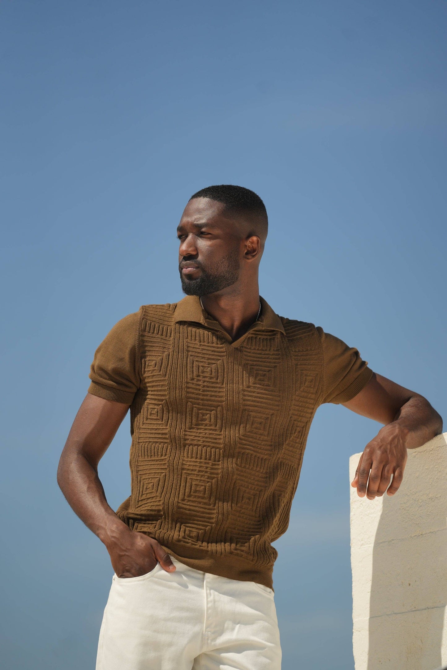 BROWN MOSAIC POLO