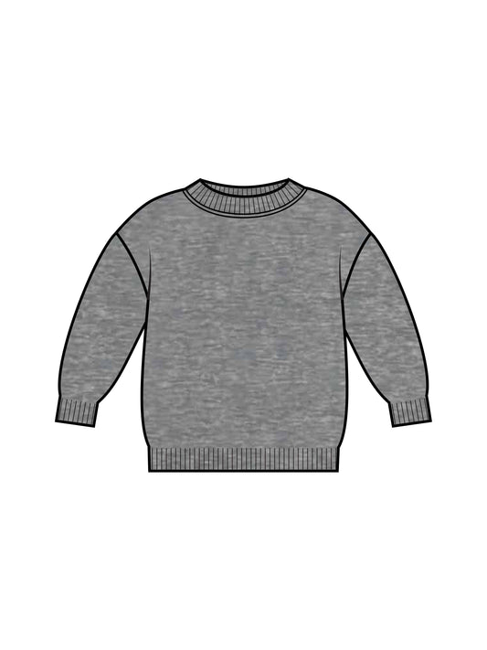 Laurie Sweater Knit Crew Pullover - Heather Charcoal