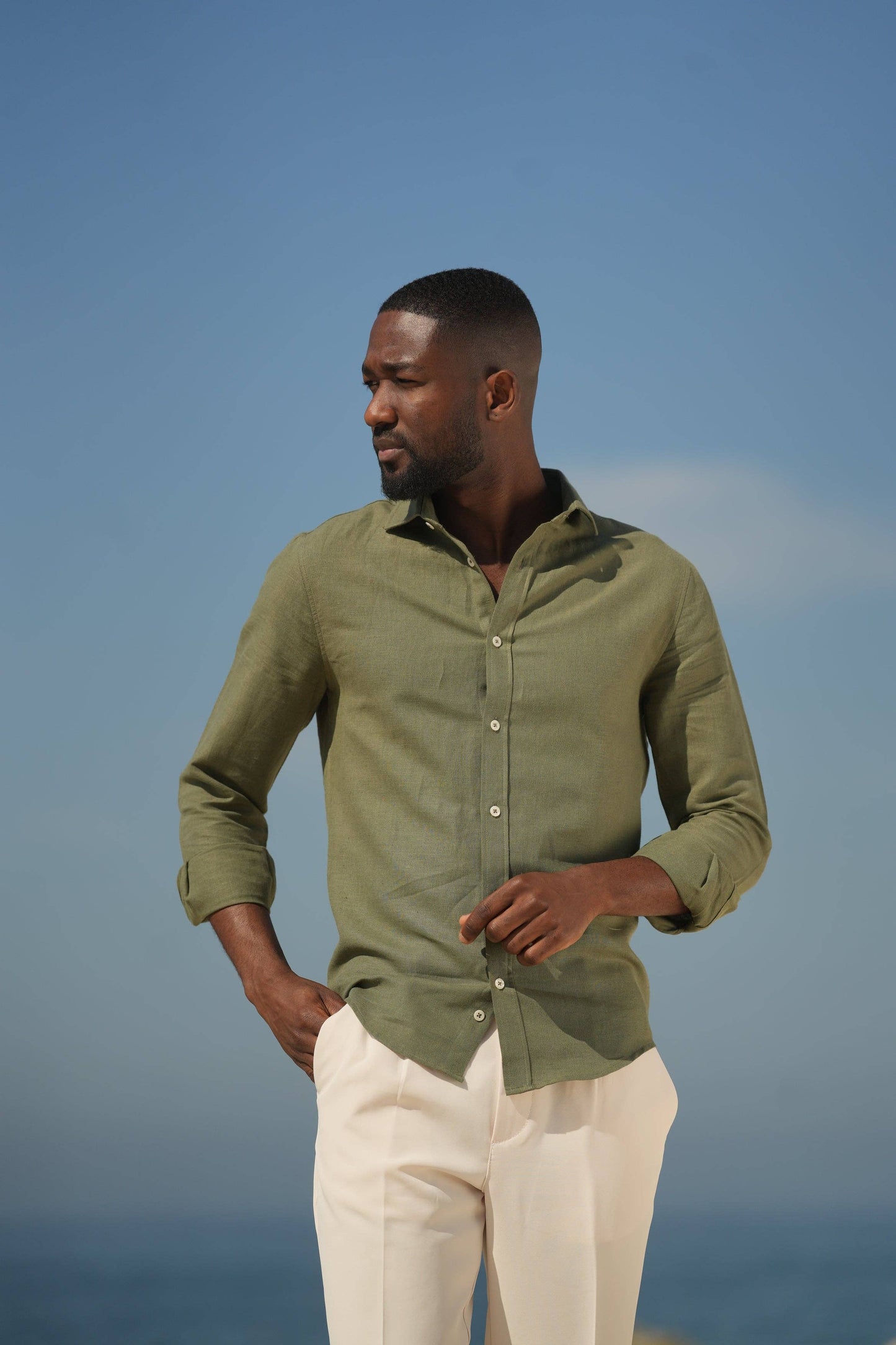 KHAKI LINEN SHIRT