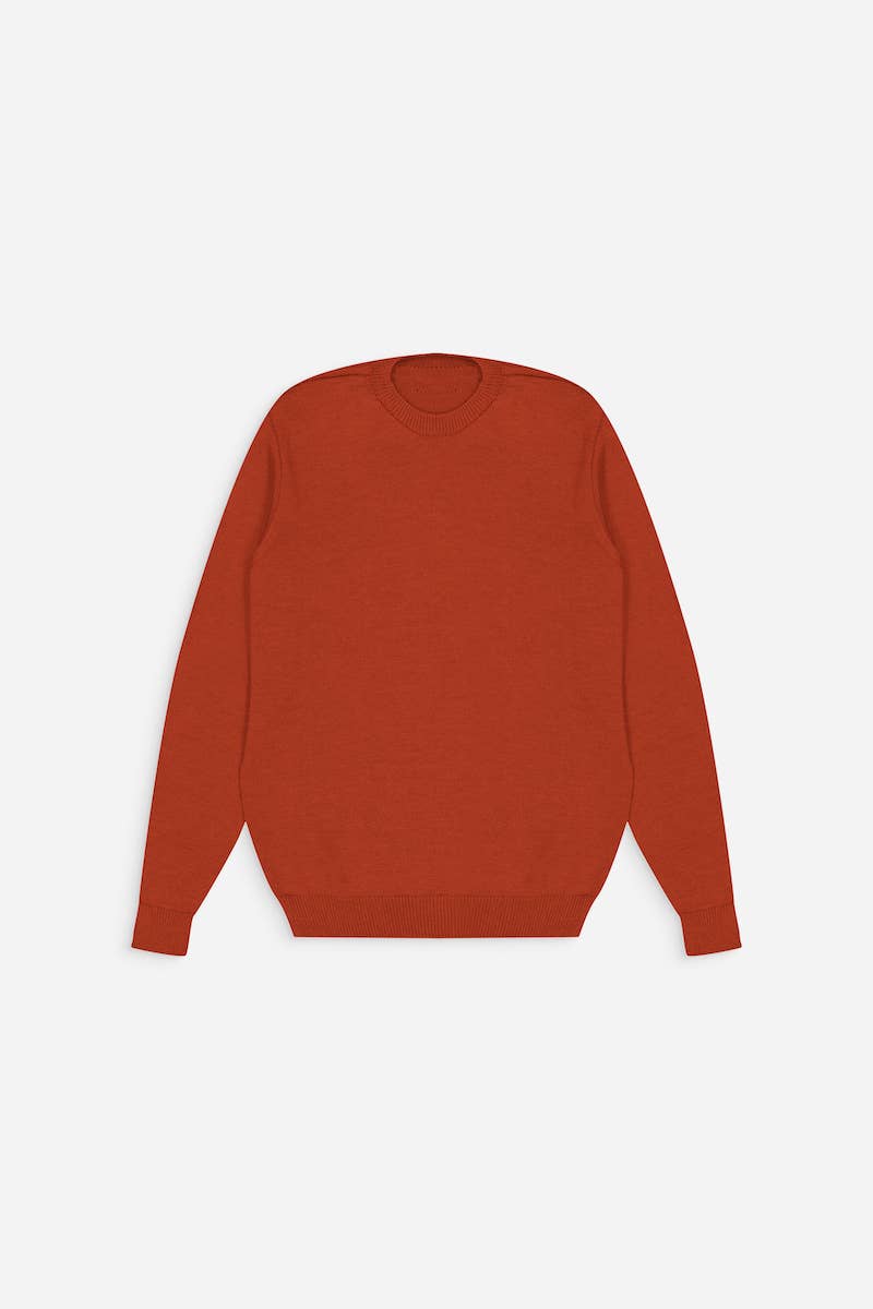 3D Knitted Sweater Made in France 100% Brick Merino Wool