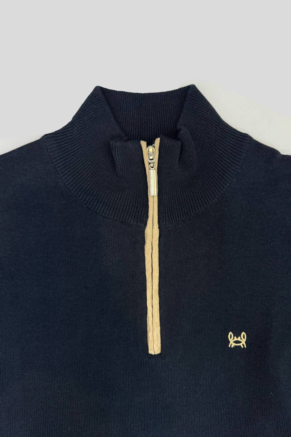 Navy half-zip sweater