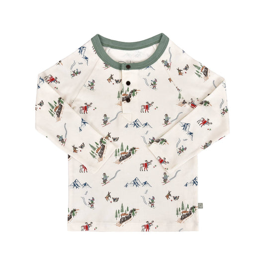 Long Sleeve Henley Shirt Mountain Express