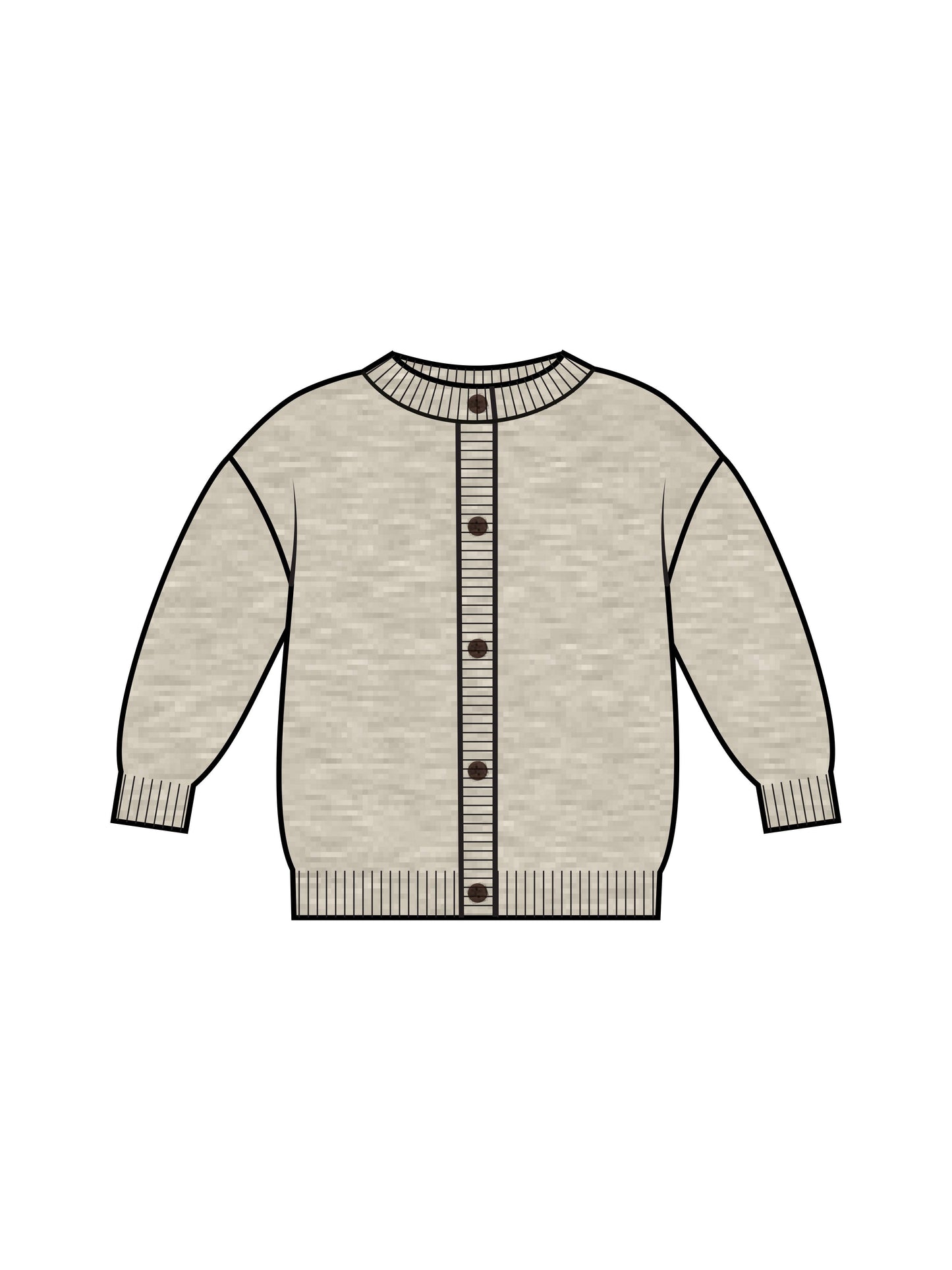 Ellis Sweater Knit Cardigan - Heather Oat