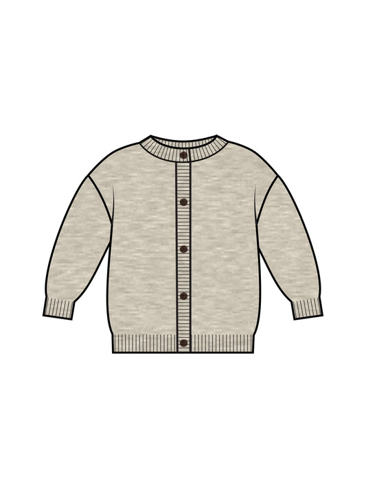 Ellis Sweater Knit Cardigan - Heather Oat