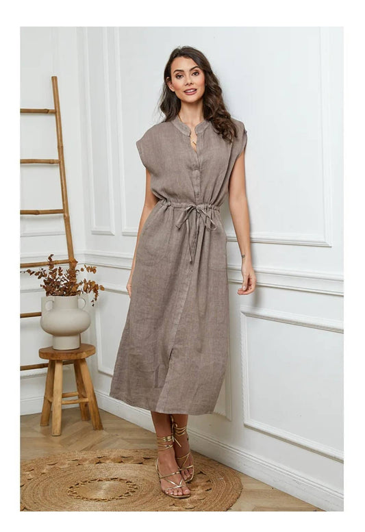 Long Dress in 100% Linen