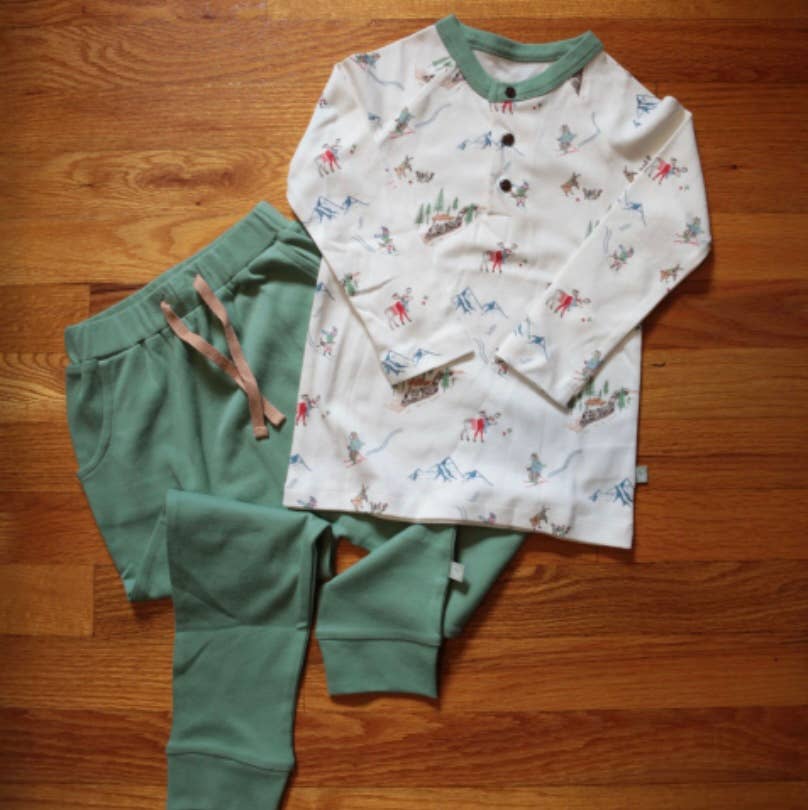 Long Sleeve Henley Shirt Mountain Express